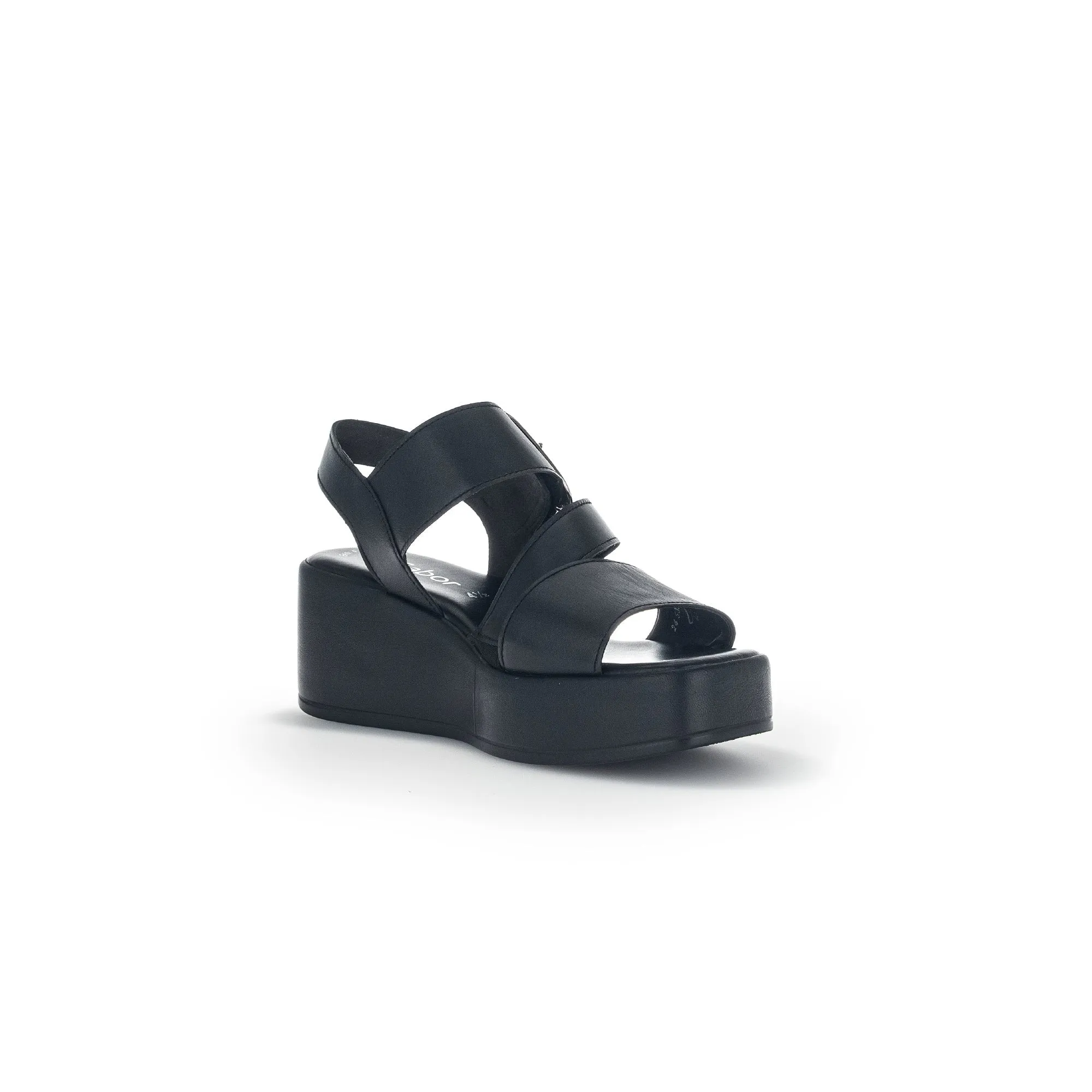 Gabor 44.533.27 Java Ladies Black Leather Buckle Sandals