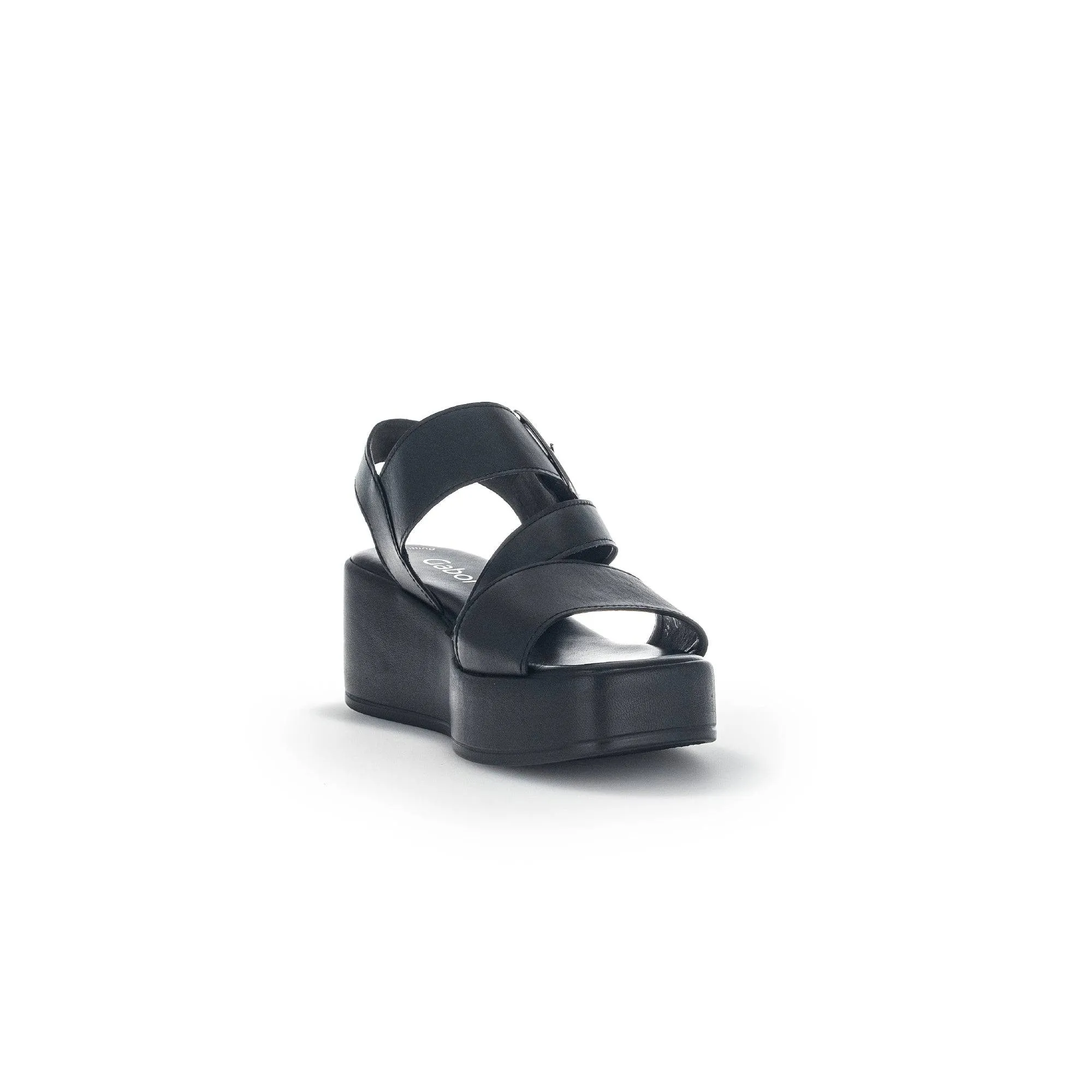 Gabor 44.533.27 Java Ladies Black Leather Buckle Sandals