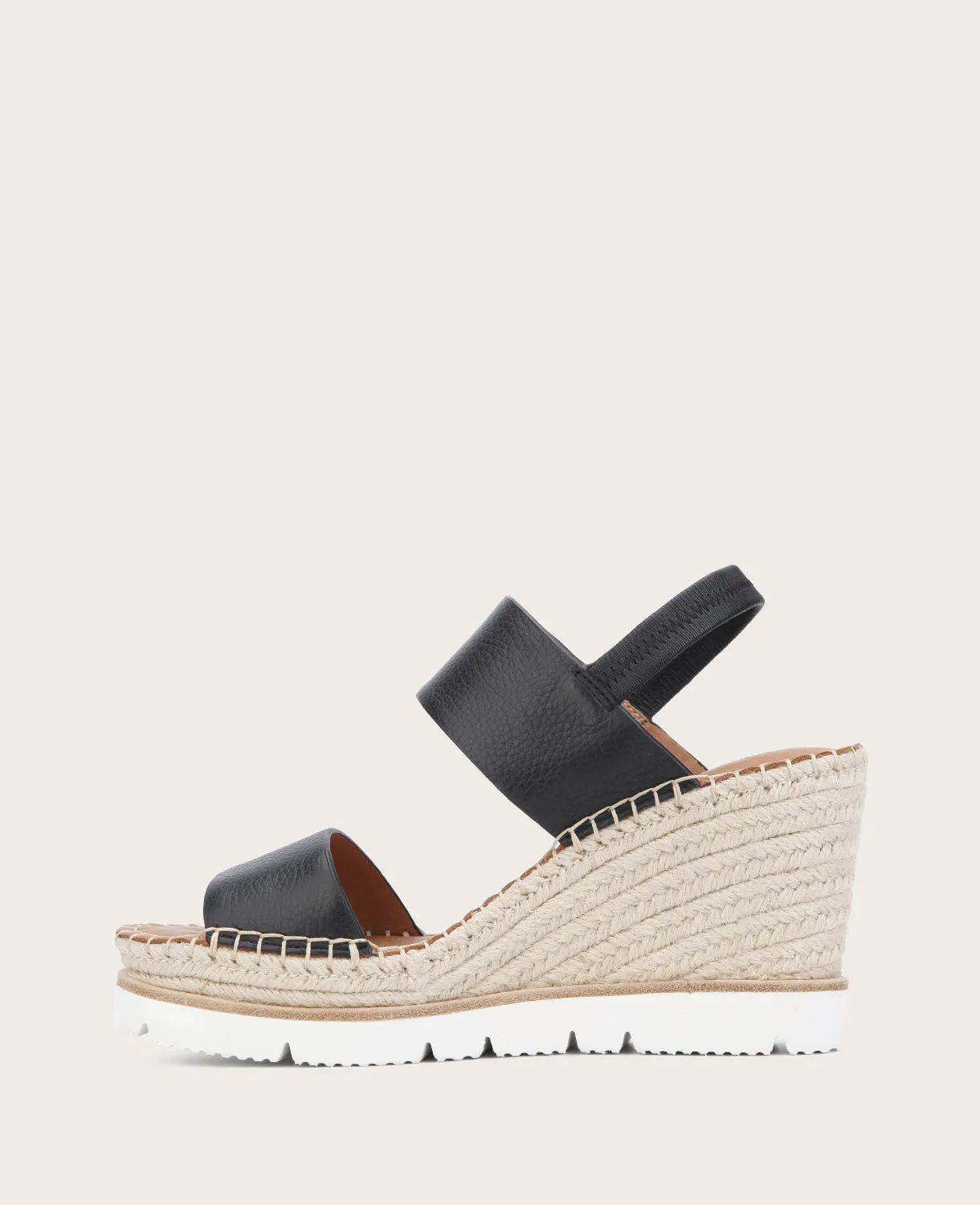 GENTLE SOULS - Elyssa Leather Two-Band Wedge Sandal