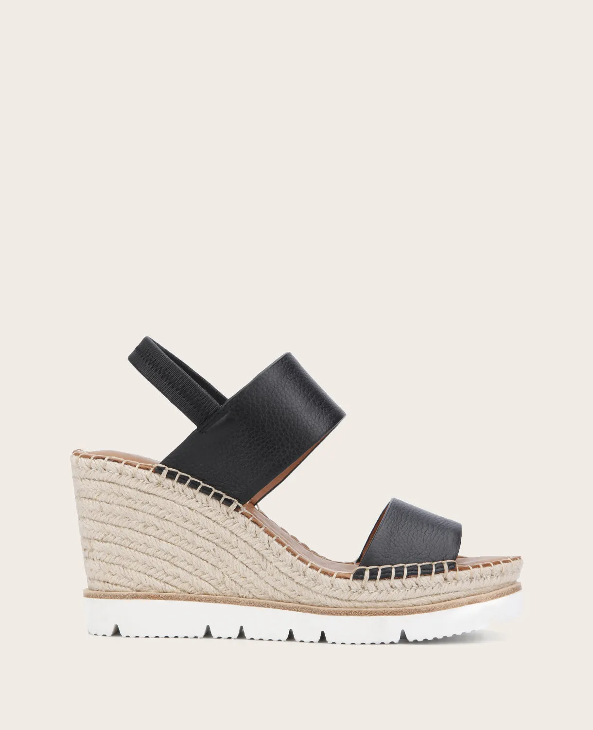 GENTLE SOULS - Elyssa Leather Two-Band Wedge Sandal