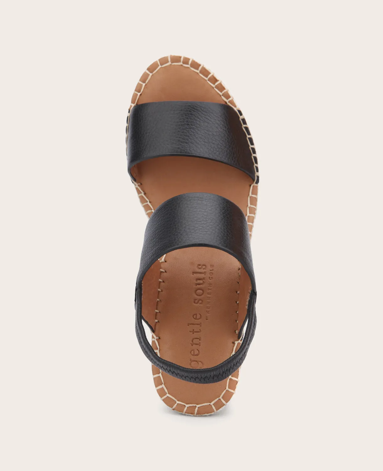 GENTLE SOULS - Elyssa Leather Two-Band Wedge Sandal