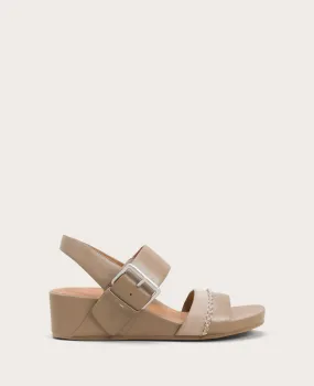 GENTLE SOULS - Giulia Leather and Suede Platform Wedge Sandal