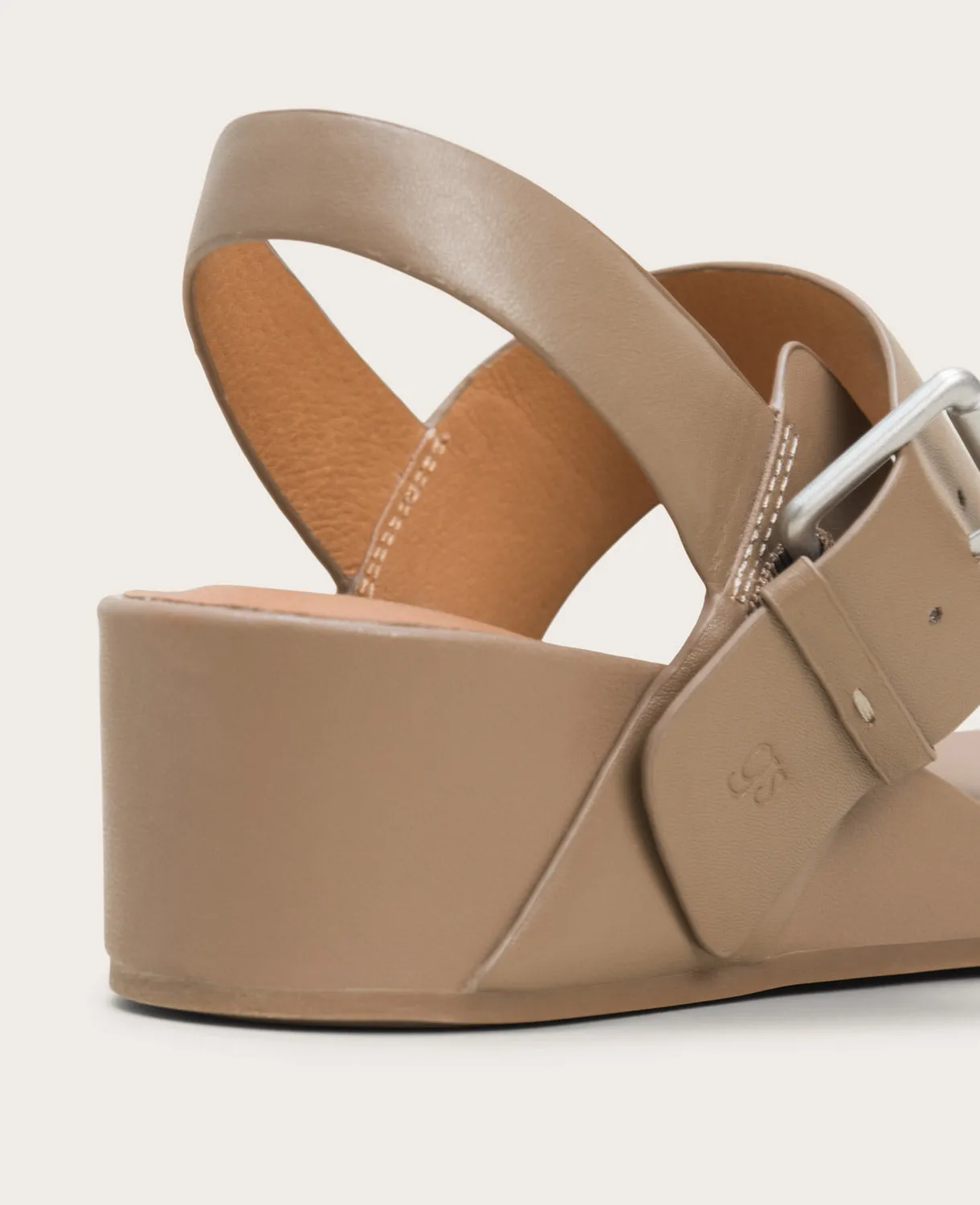 GENTLE SOULS - Giulia Leather and Suede Platform Wedge Sandal