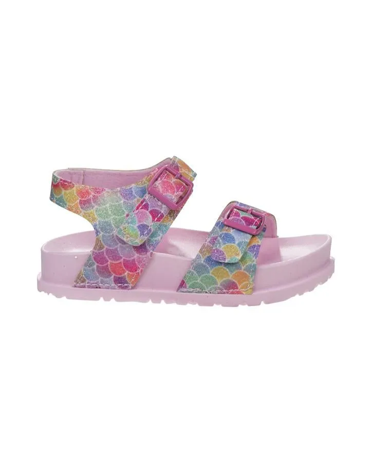 Girls Multi Mermaid Scale Buckle Sandal