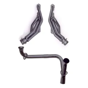 Hedman Hedders Street Headers - 1.625 in Primary - Stock Collector Flange - Y-Pipe Included - Black Paint - Small Block Chevy - GM Fullsize Truck 1988-95