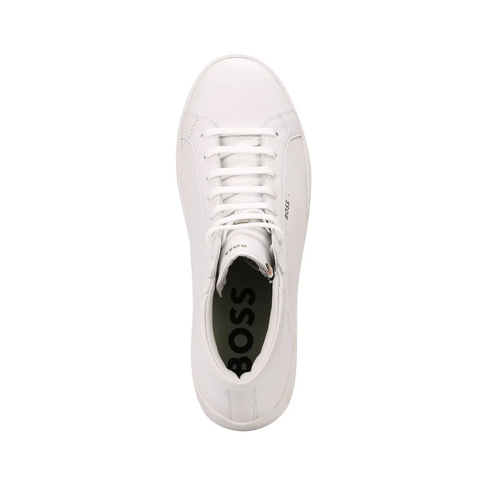 High-Top Leather Trainers, White