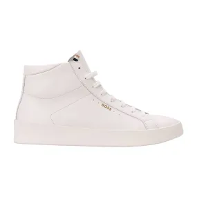 High-Top Leather Trainers, White