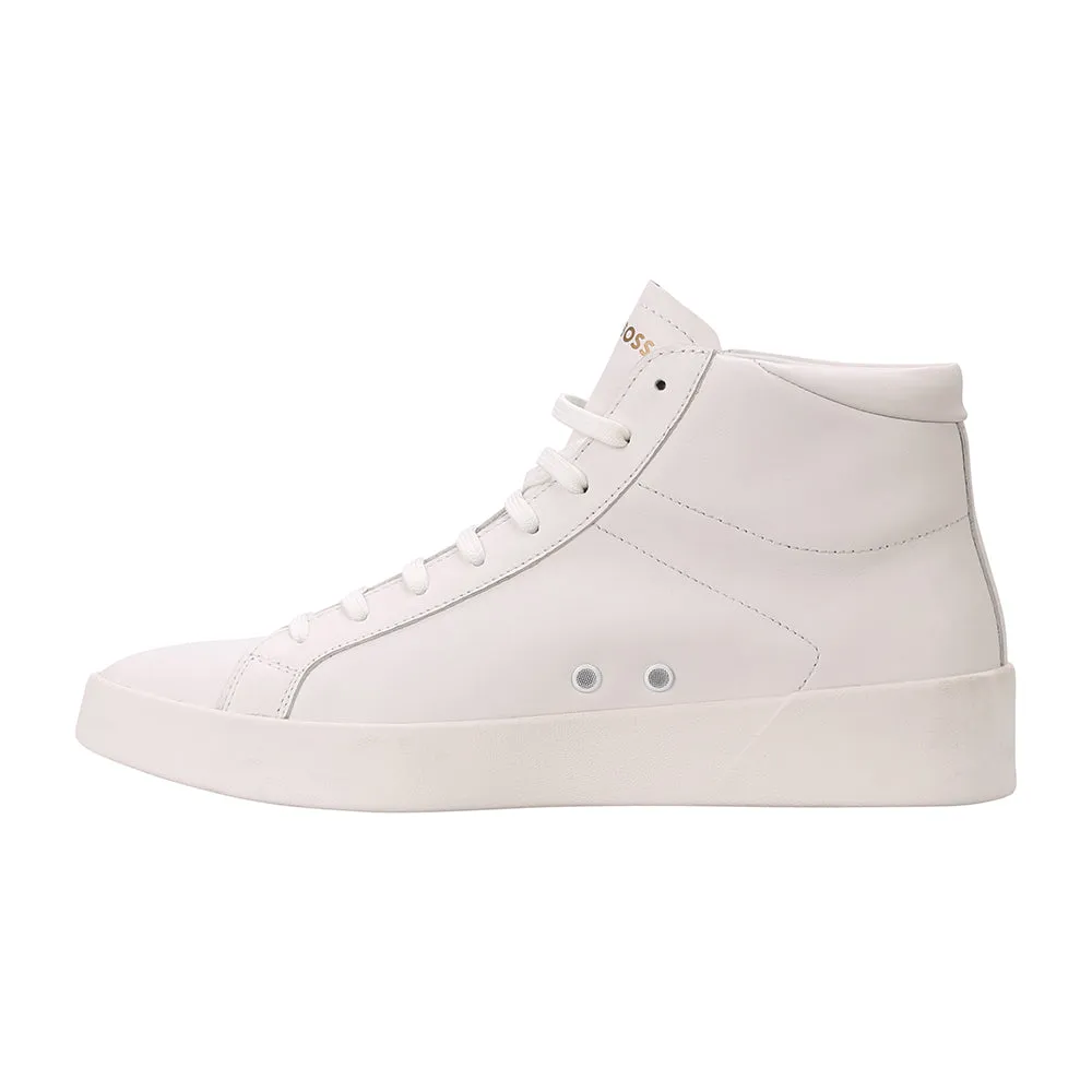 High-Top Leather Trainers, White