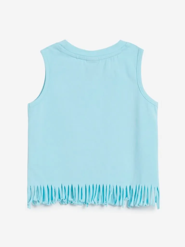 HOP Kids Aqua Mesh-Detailed Frida Top