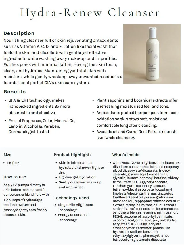 Hydra-Renew Cleanser - AUS/NZ