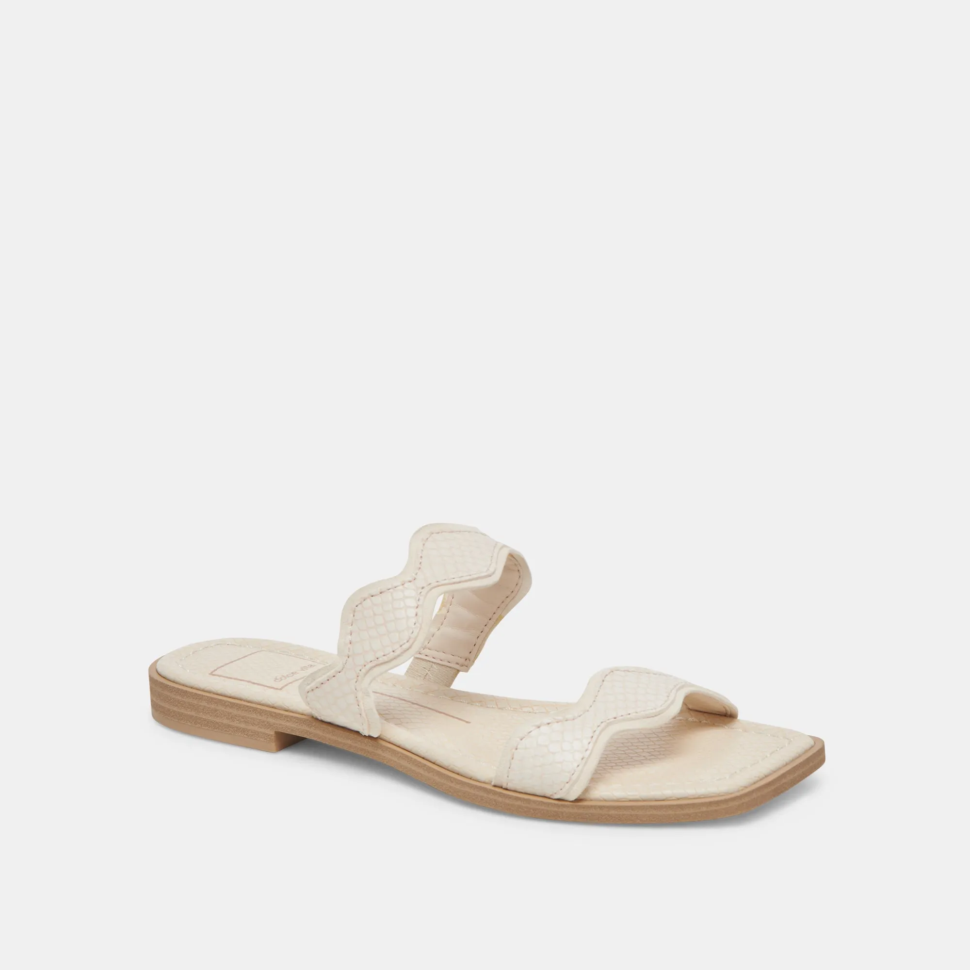 ILVA SANDALS CREME EMBOSSED LEATHER