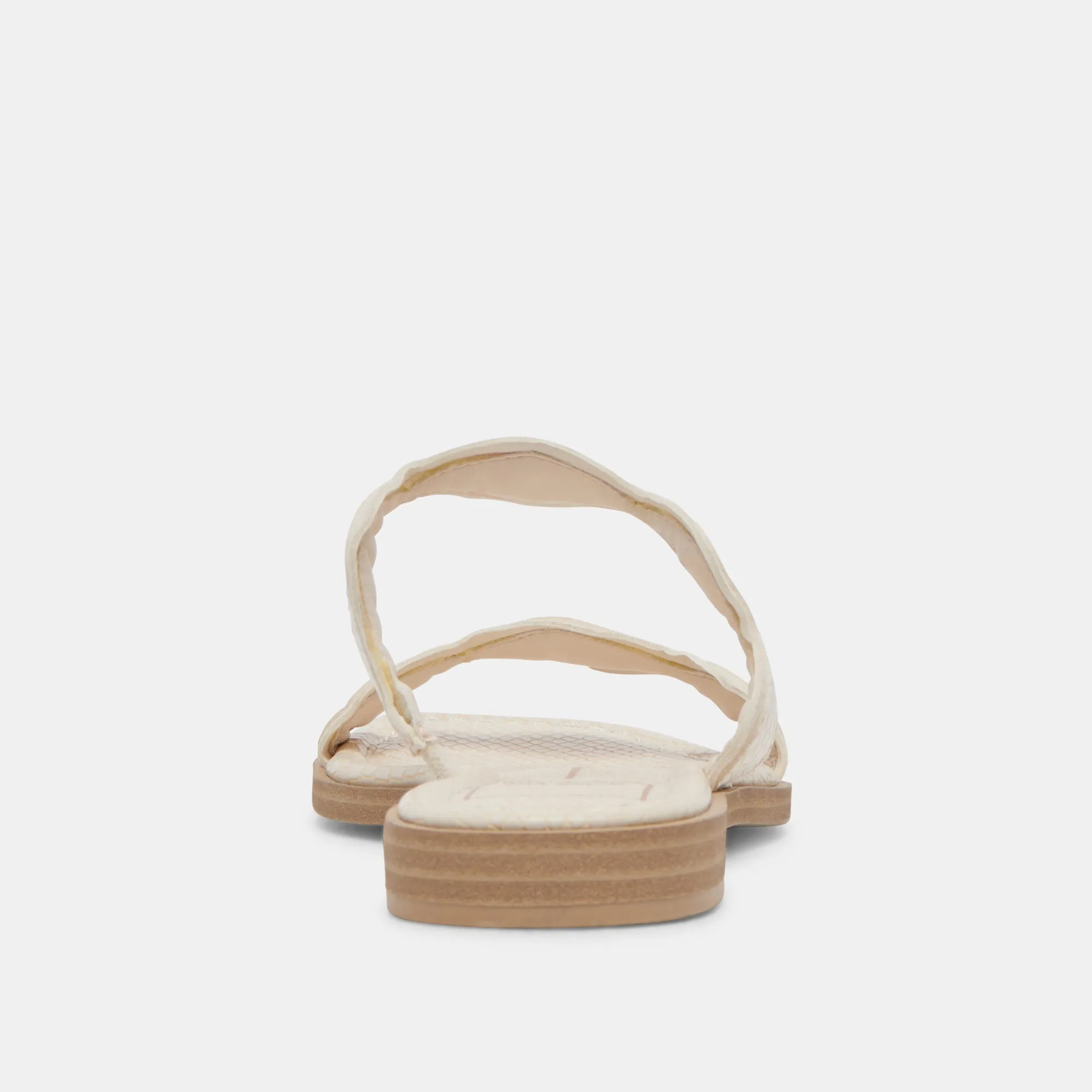 ILVA SANDALS CREME EMBOSSED LEATHER