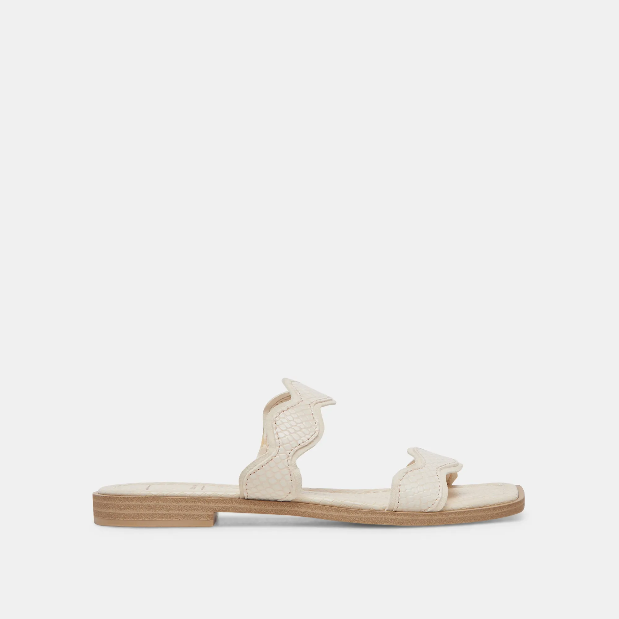 ILVA SANDALS CREME EMBOSSED LEATHER