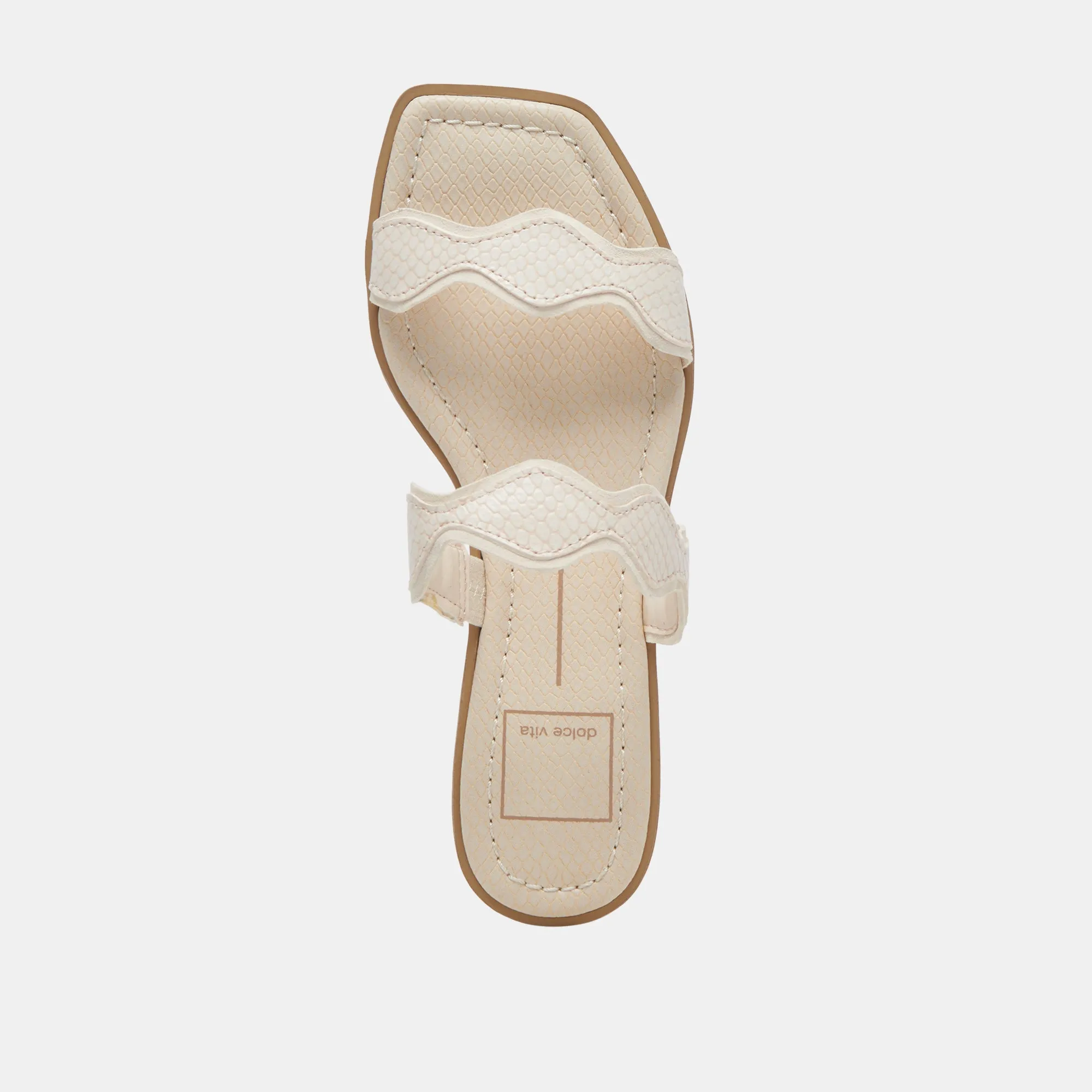 ILVA SANDALS CREME EMBOSSED LEATHER