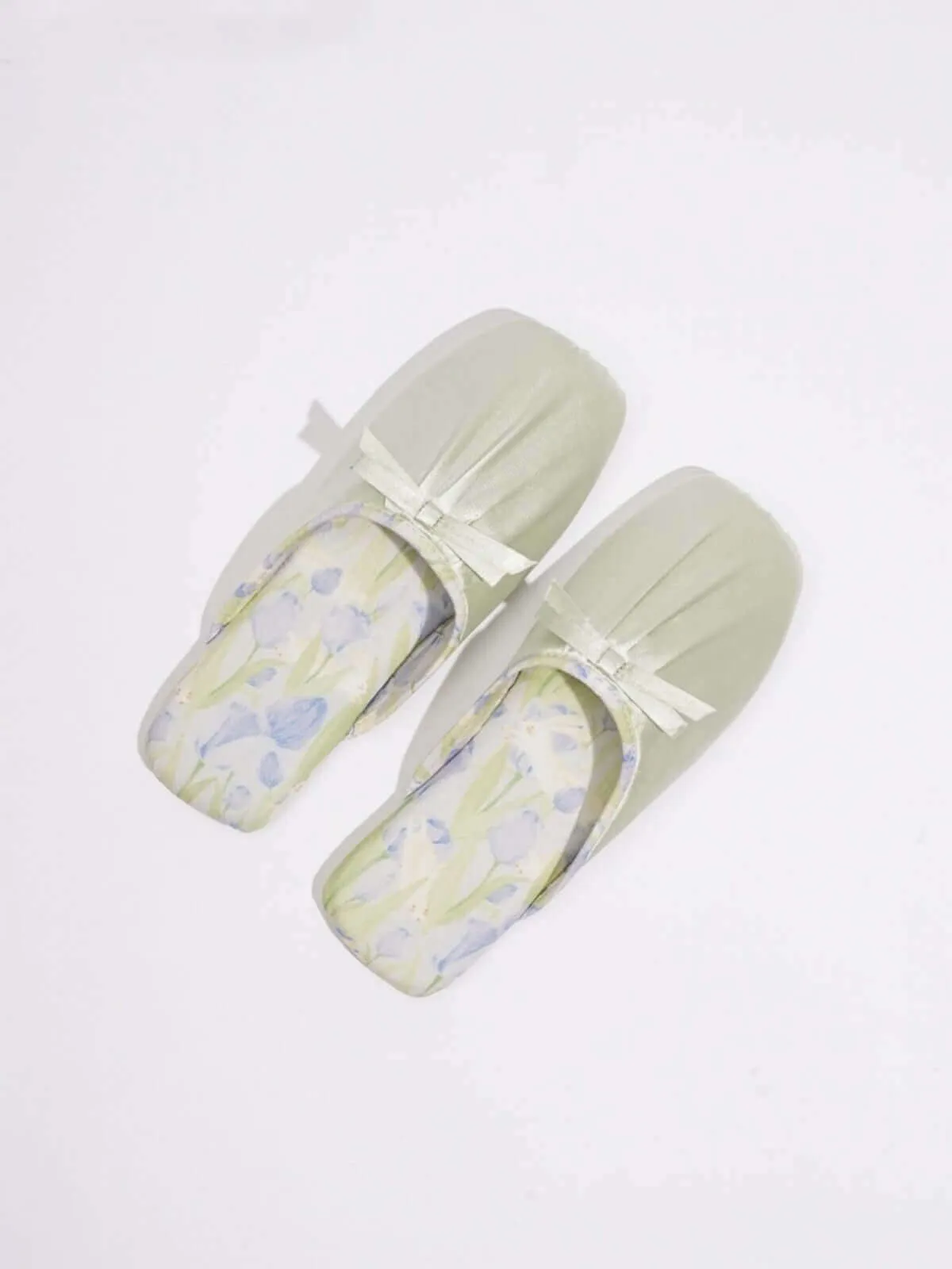 Ink Floral Print Slippers