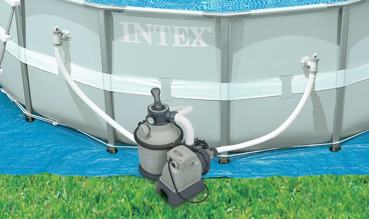 Intex 1200 GPH Krystal Clear Sand Pool Filter Pump Set and Kokido V-Trap Vacuum