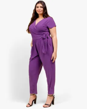 Jamie Tie-Waist Jumpsuit | Purple