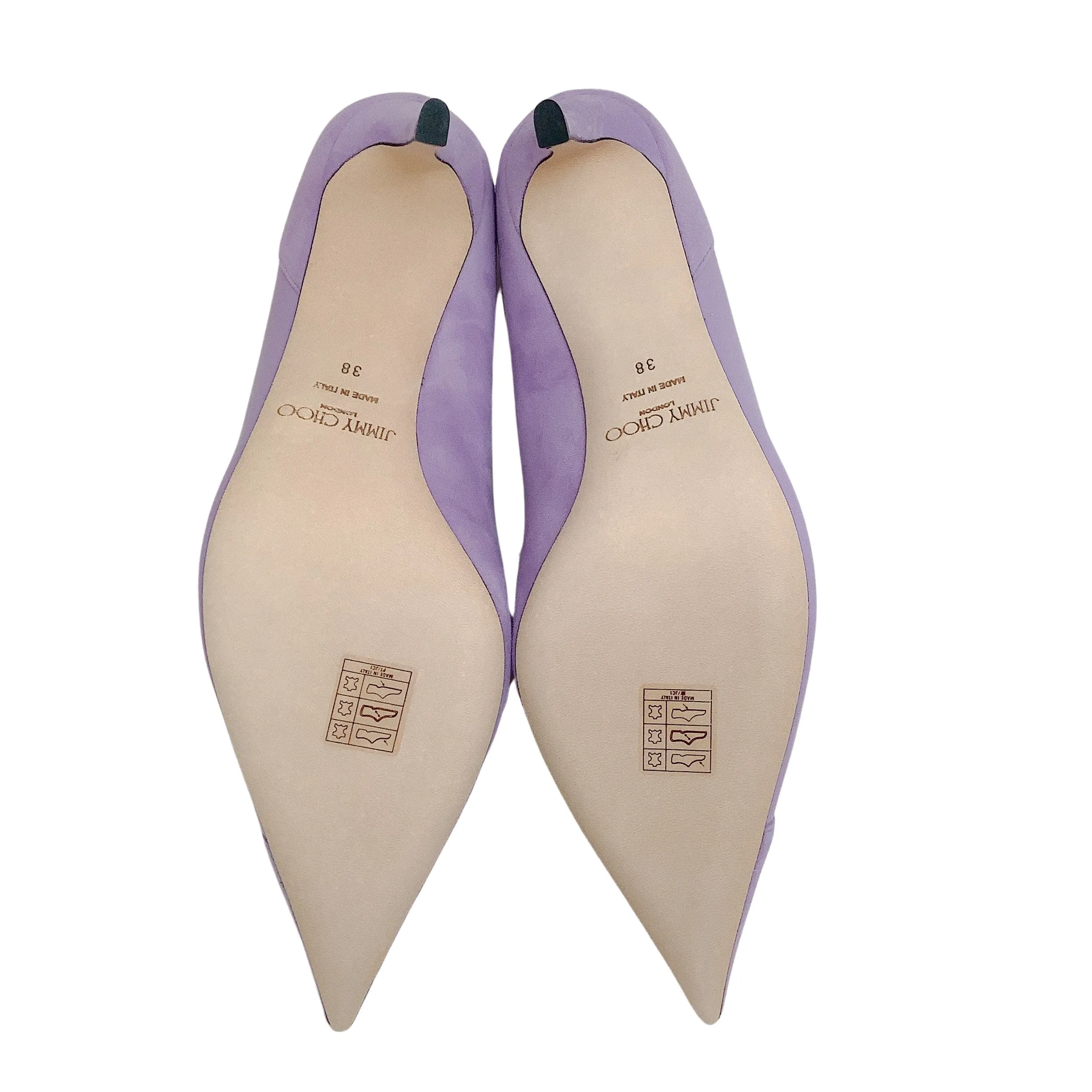 Jimmy Choo Wisteria Suede / Patent Leather Cass 75 Pumps