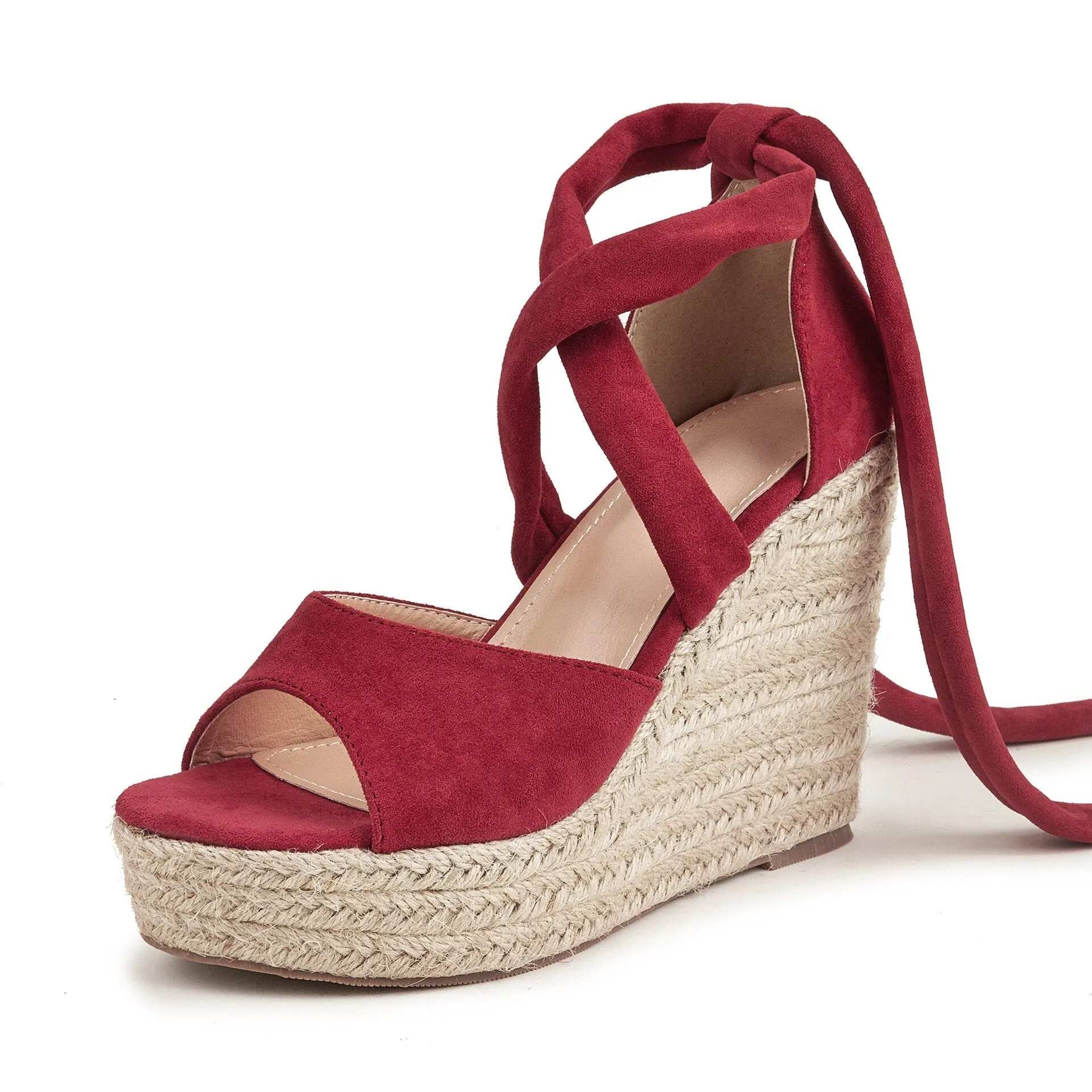 Joskka Beach Wedges Sandals Cross Straps Sandalias Summer Bohemian Dress Platform High Heels Shoes