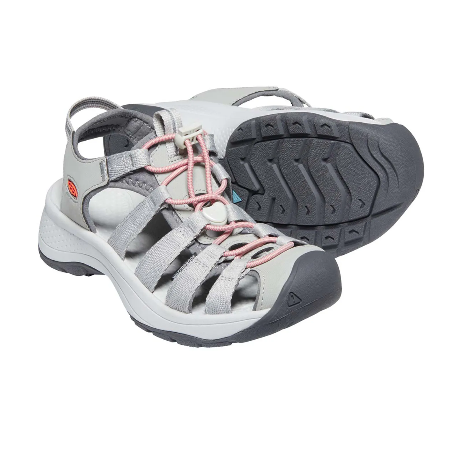 Keen Astoria West Active Sandal (Women) - Grey/Coral