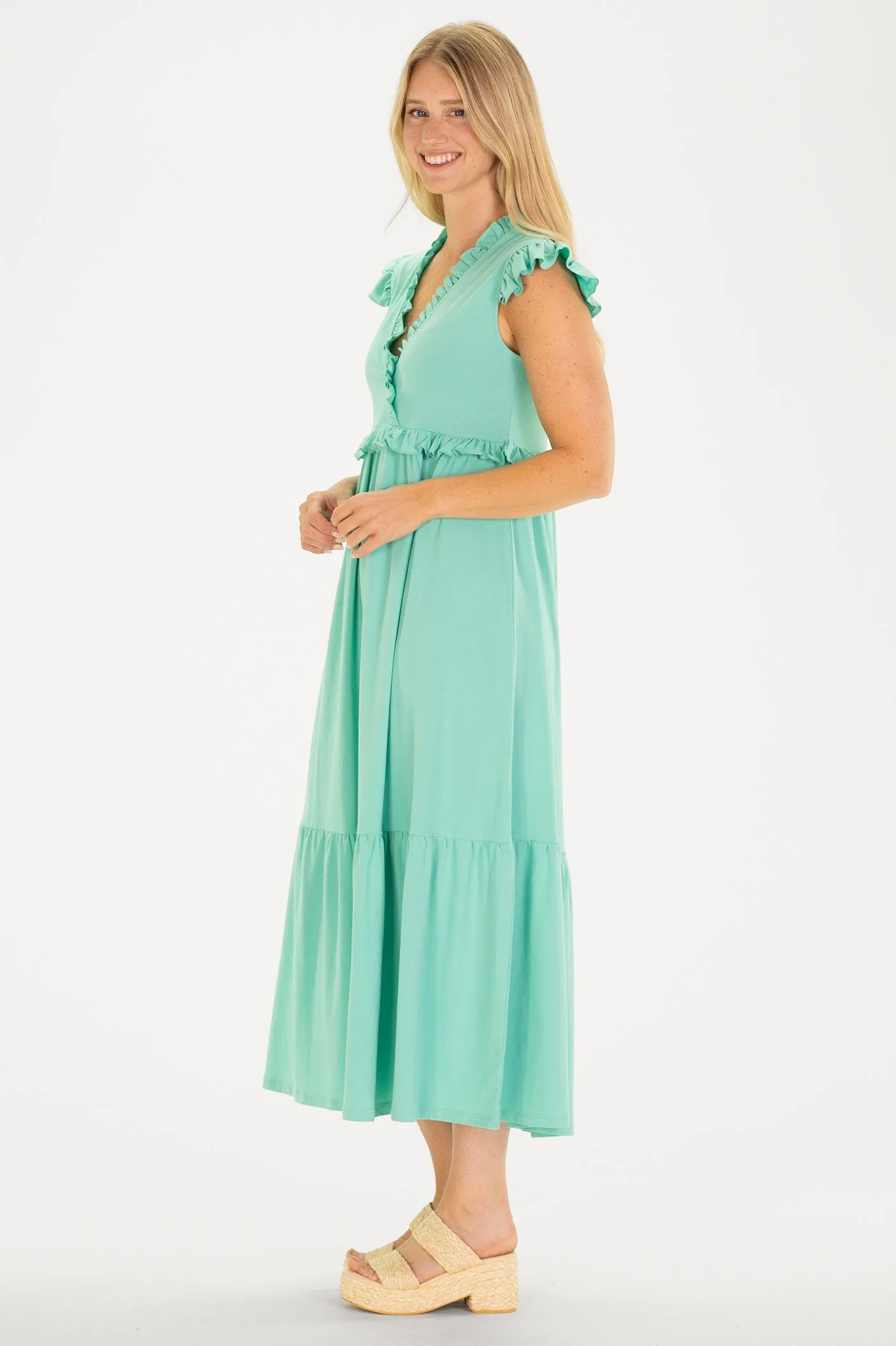 Kimberly Dress in Aqua Mist