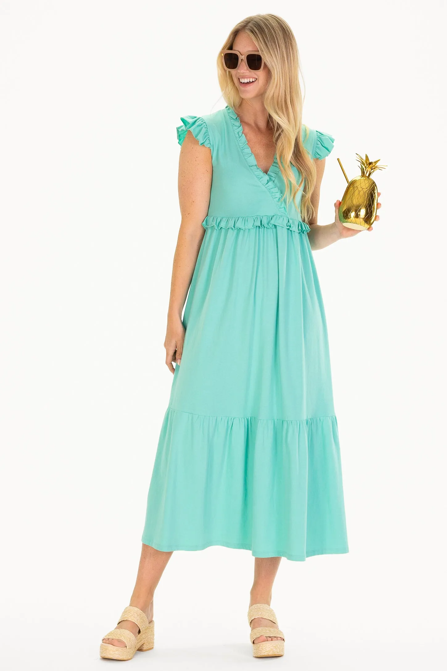 Kimberly Dress in Aqua Mist