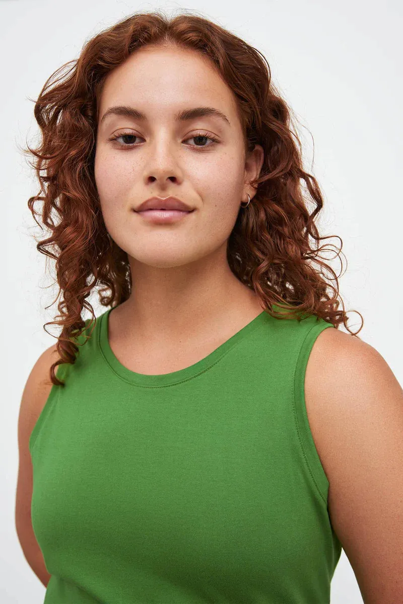 Kowtow Cross Back Singlet - Bright Green