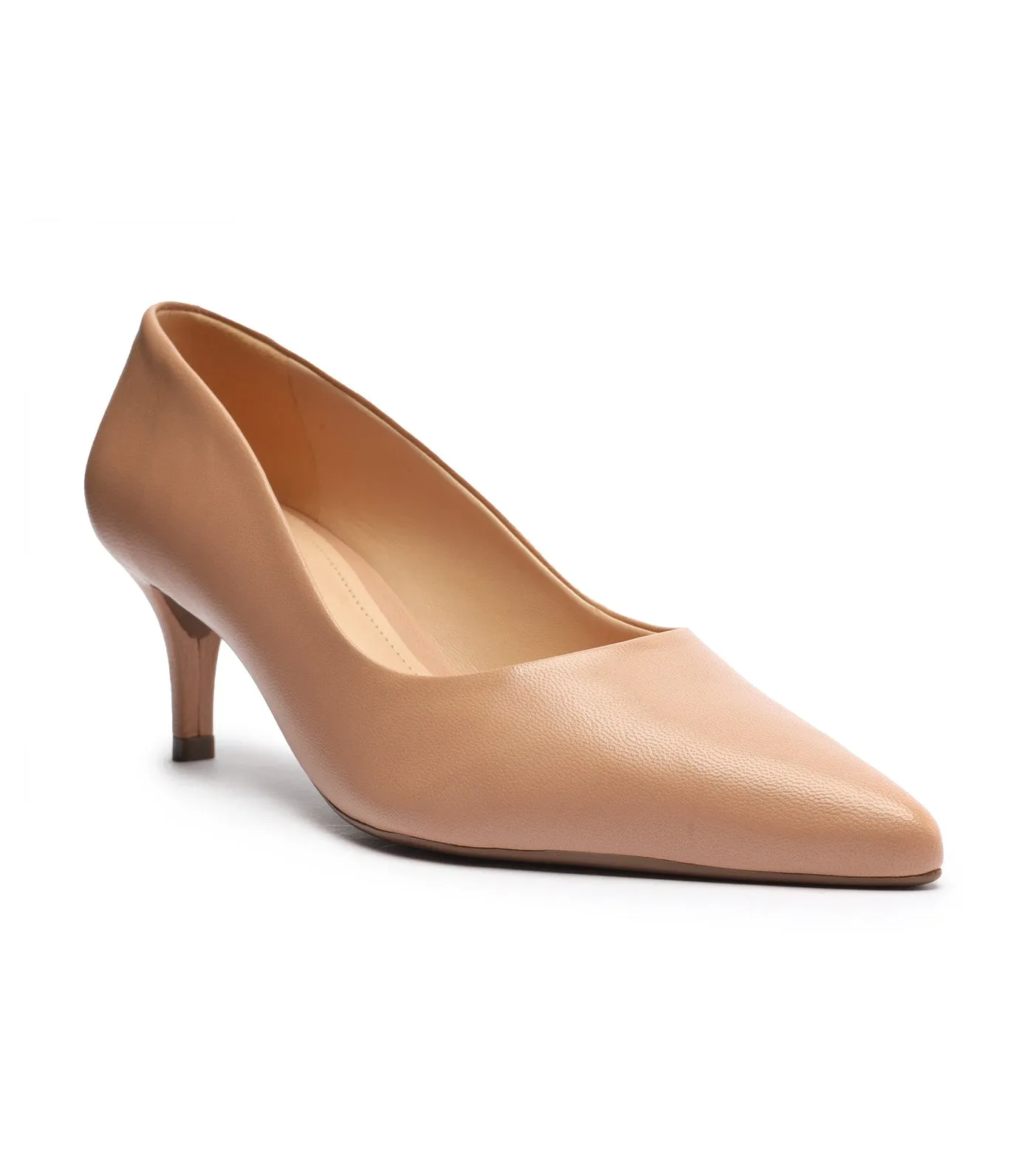 Low Heel Pointed Toe Shoes Beige