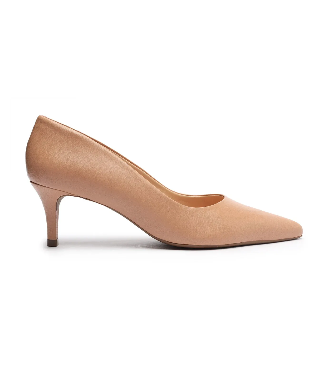 Low Heel Pointed Toe Shoes Beige