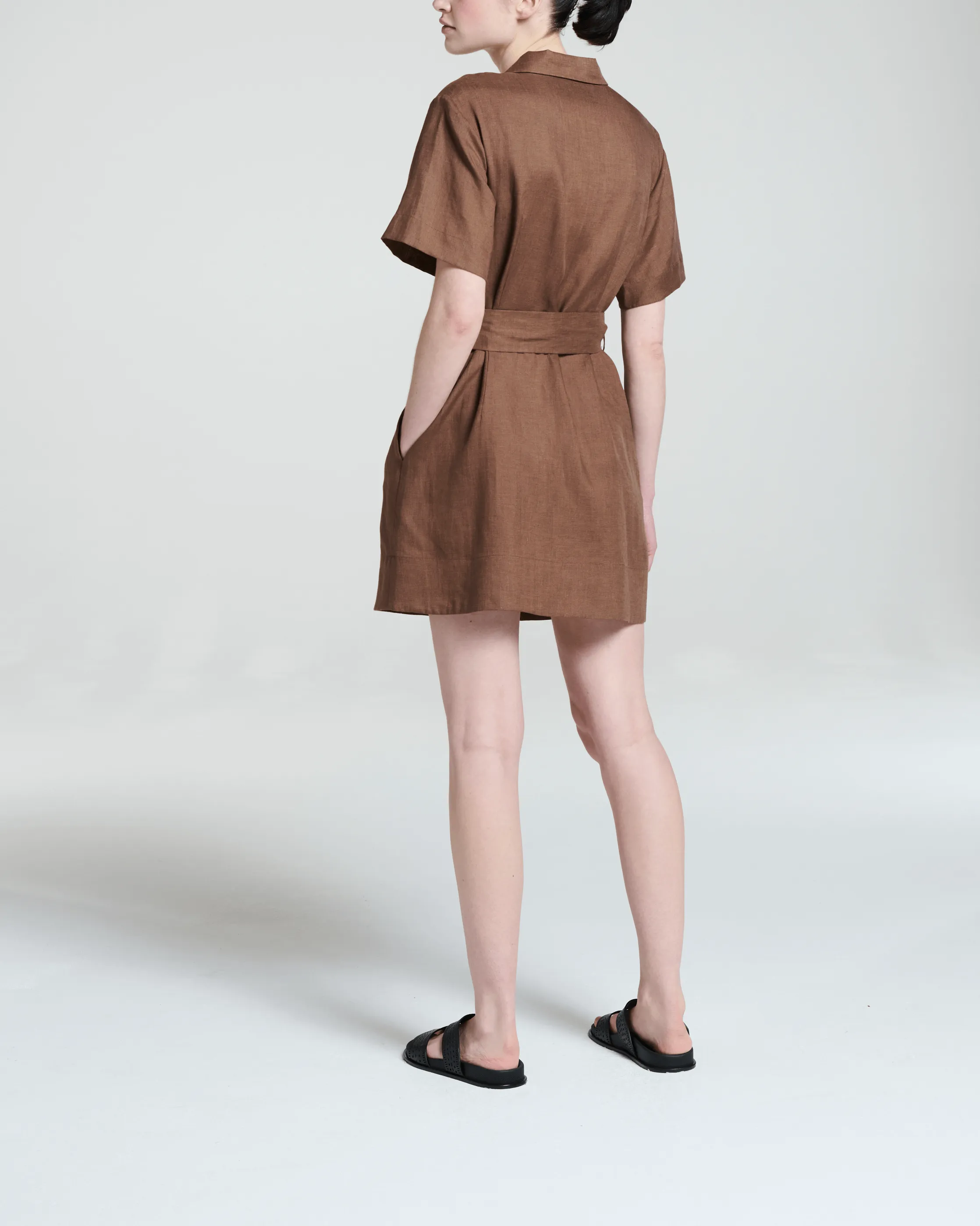 Lucca Dress Sepia Linen