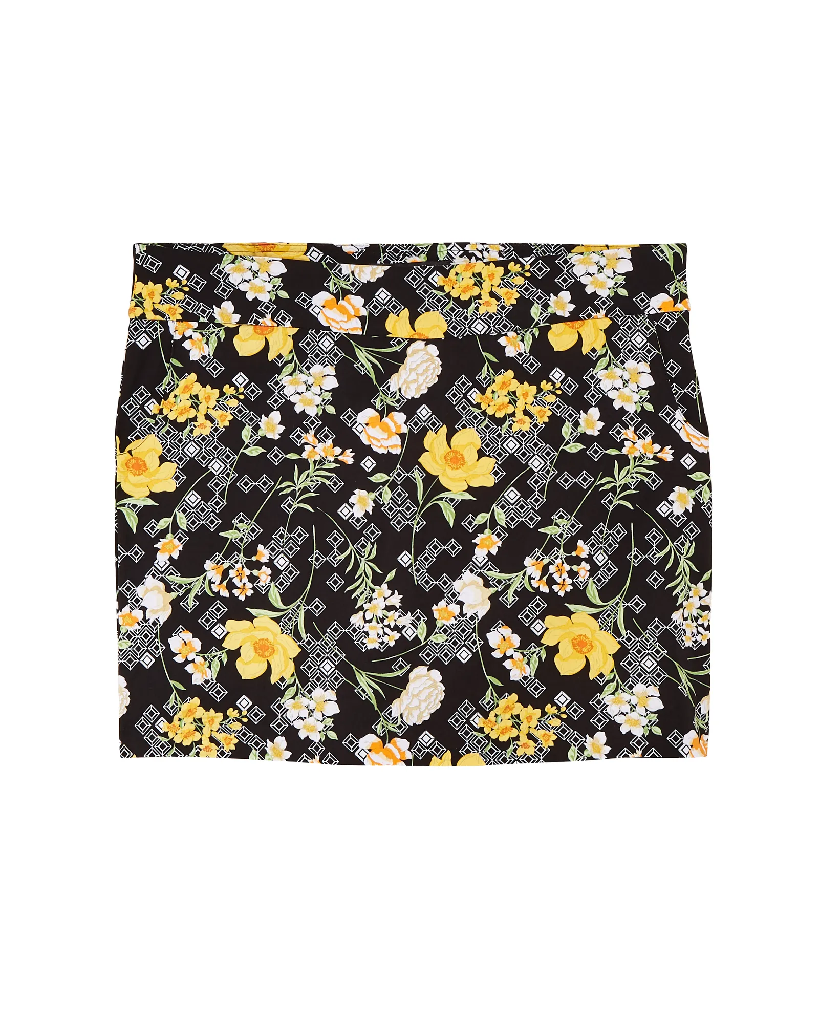 Mandy A-line Skort | Black / Yellow