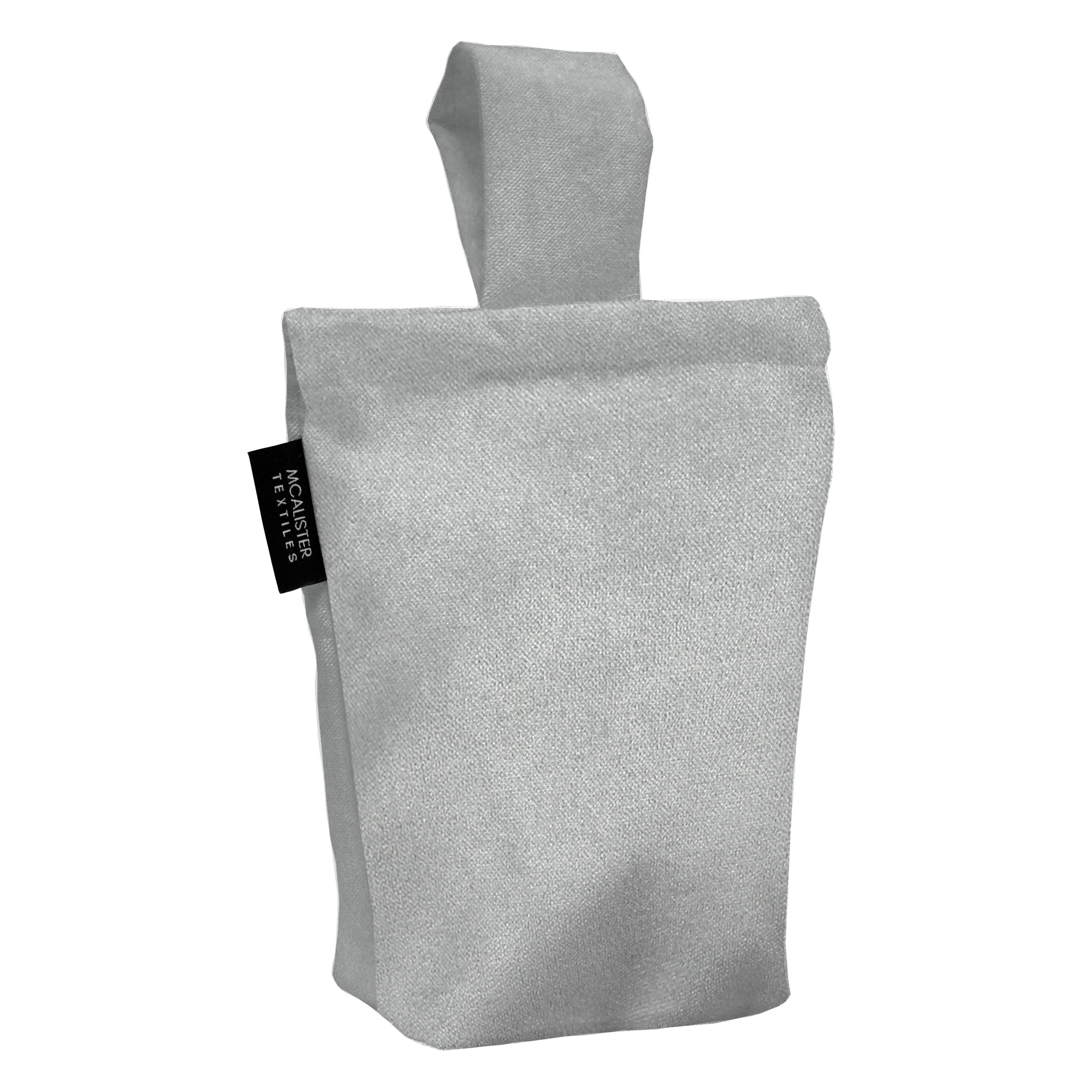 Matt Dove Grey Velvet Doorstop