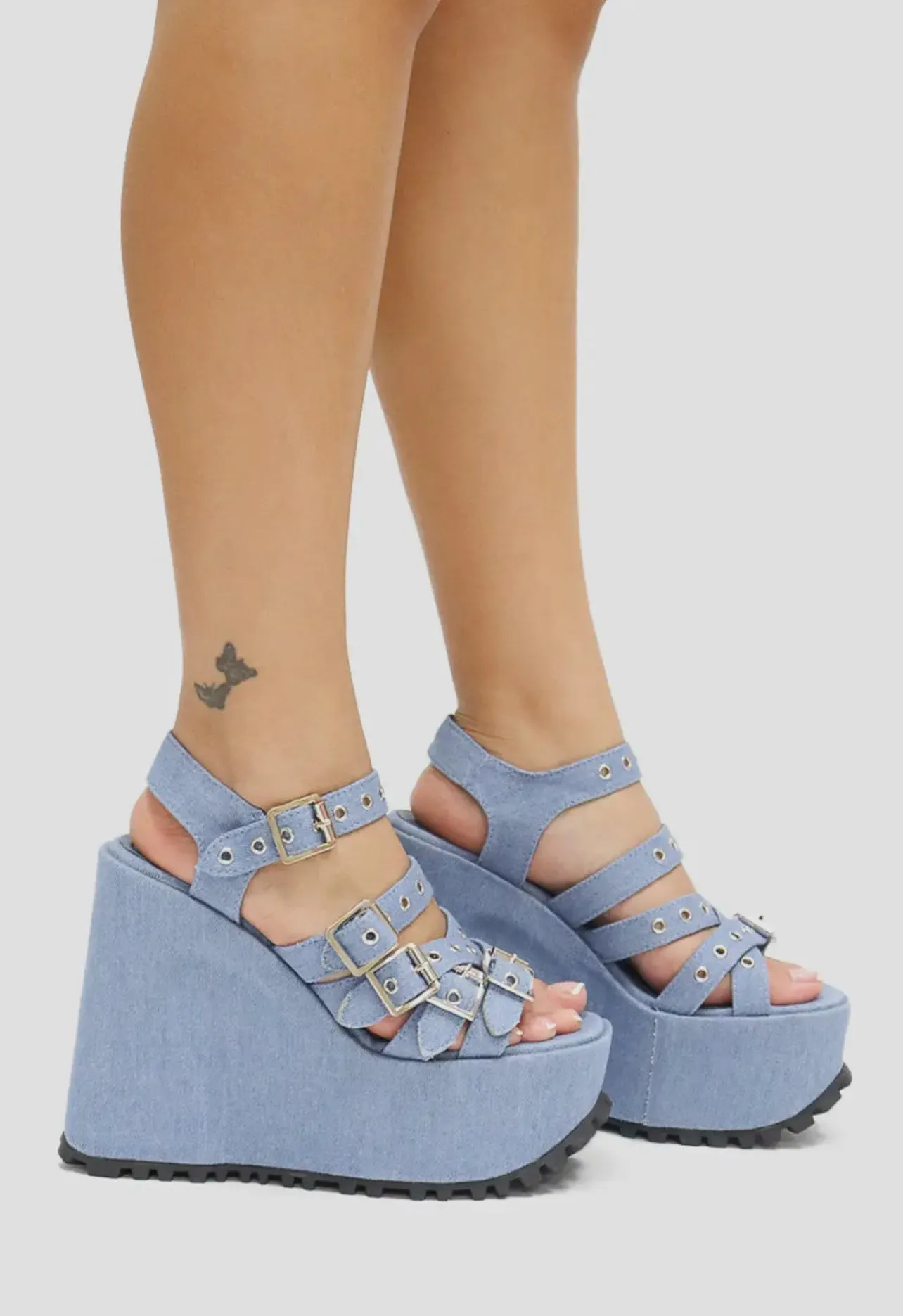 Michaela Denim Wedges