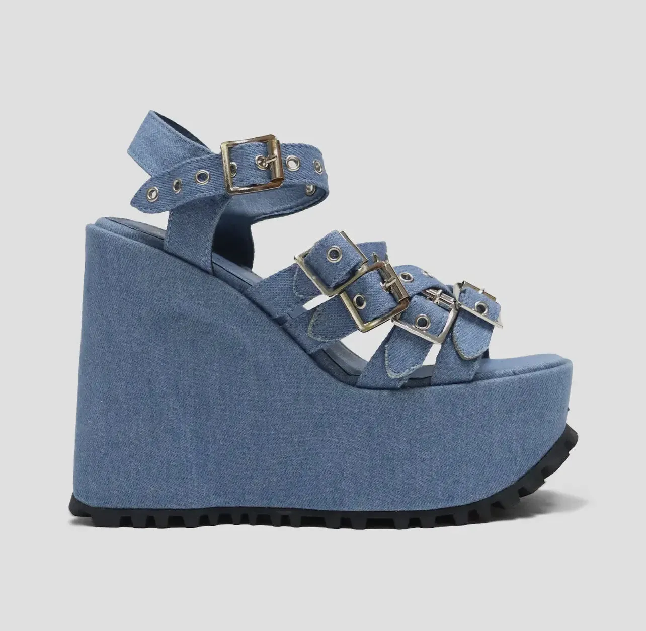 Michaela Denim Wedges