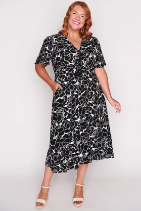 Michelle Peonies Black & White Dress