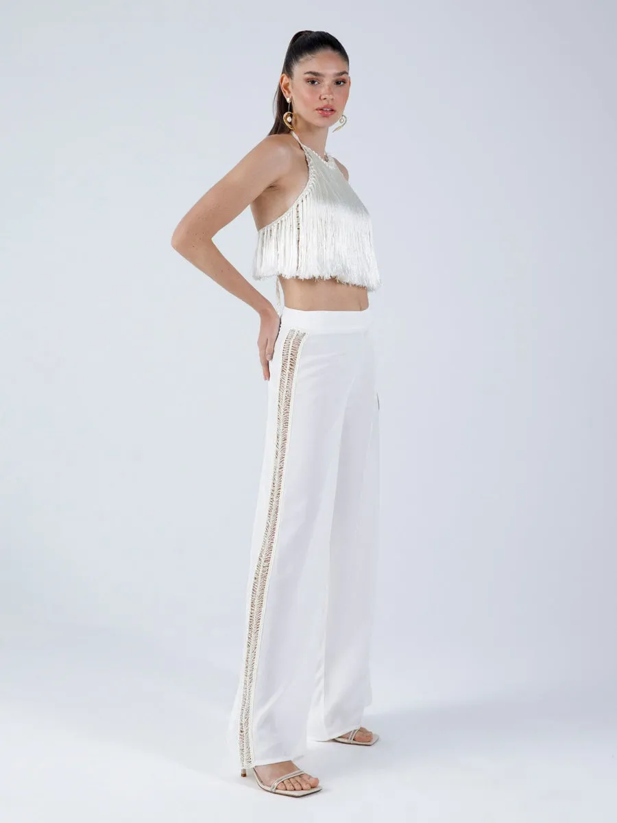 MY BEACHY SIDE Begonia Wide Leg Pants White