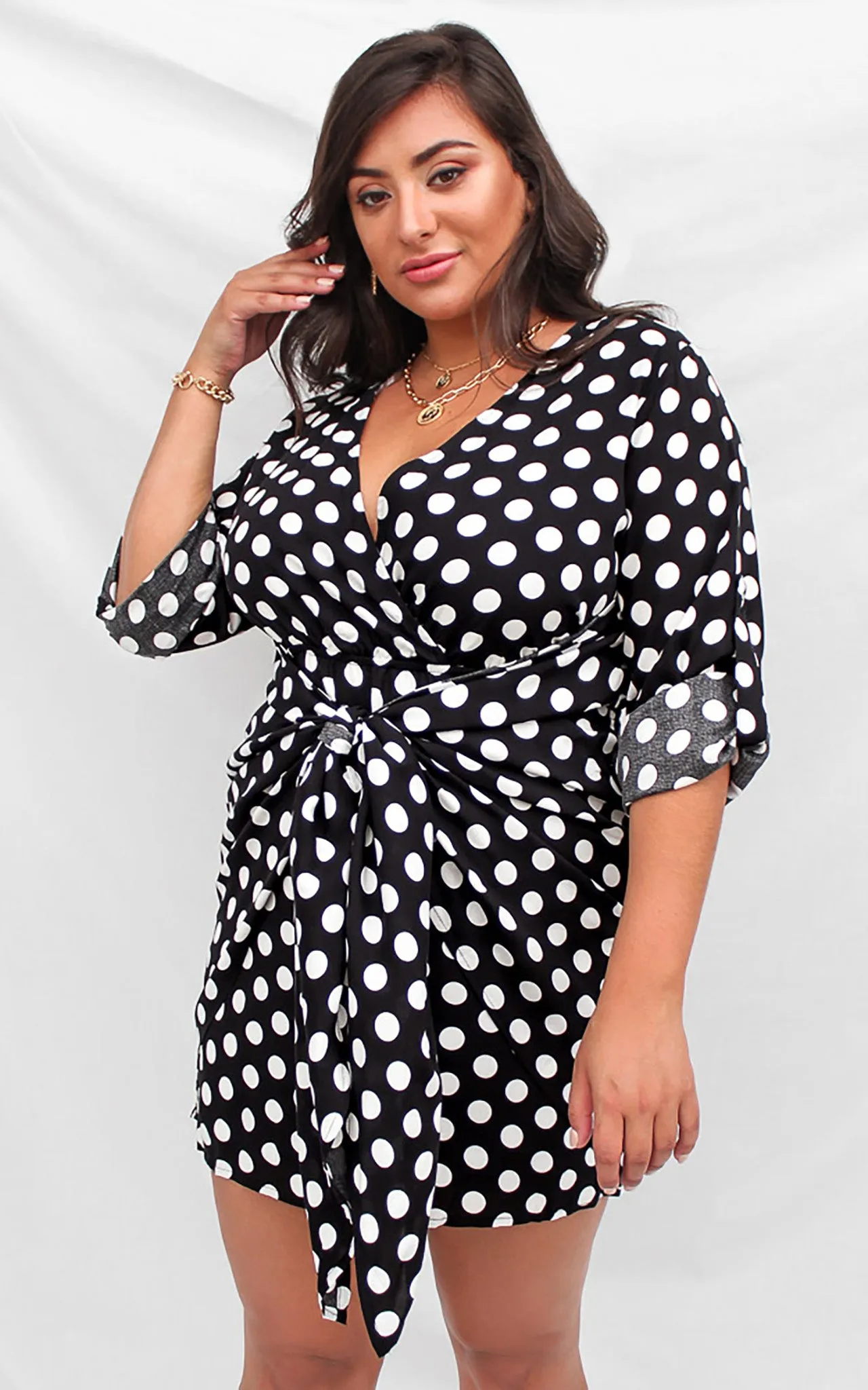 Mykonos Dress - Black Polka