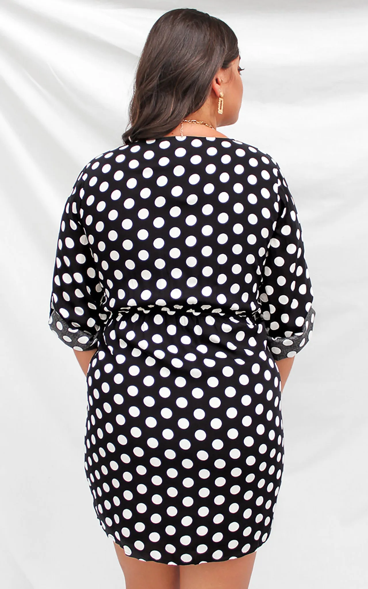 Mykonos Dress - Black Polka