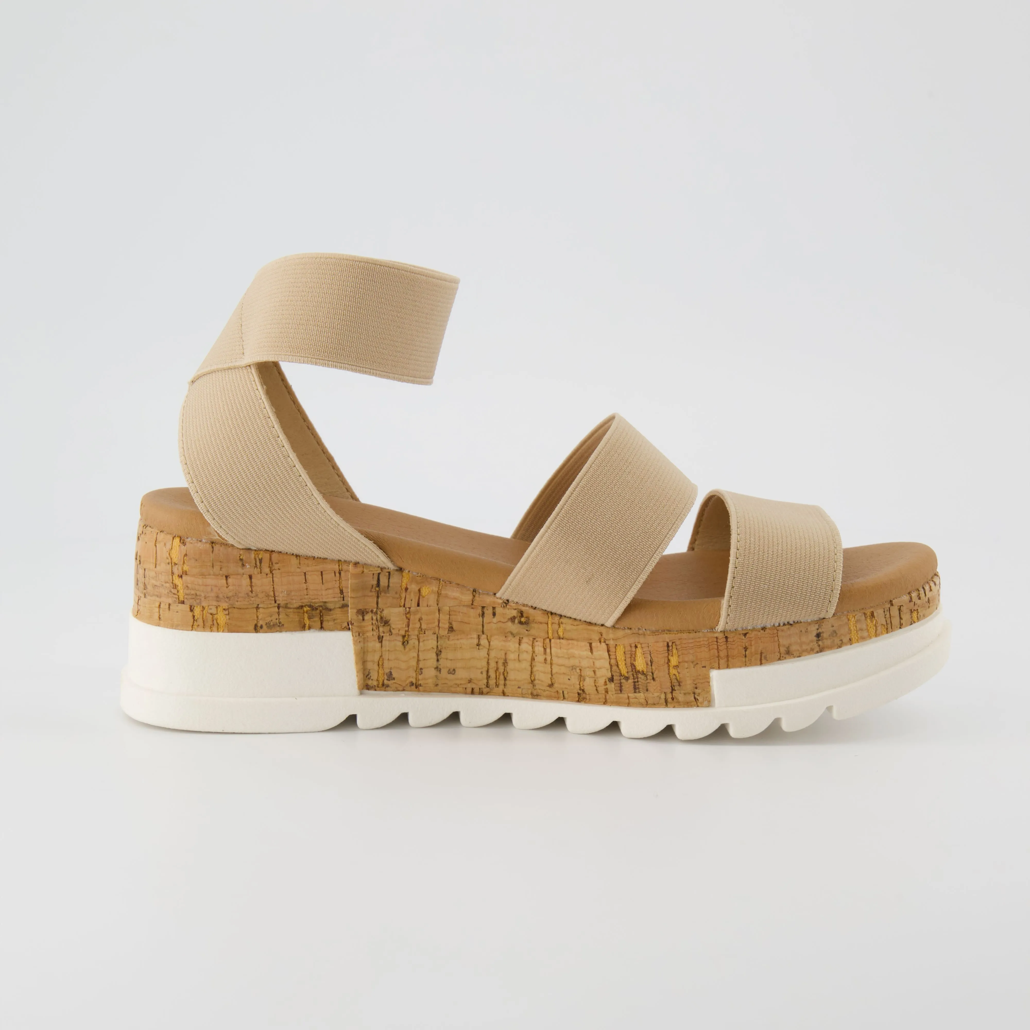 Naomi Stretch Cork Wedge Sandal