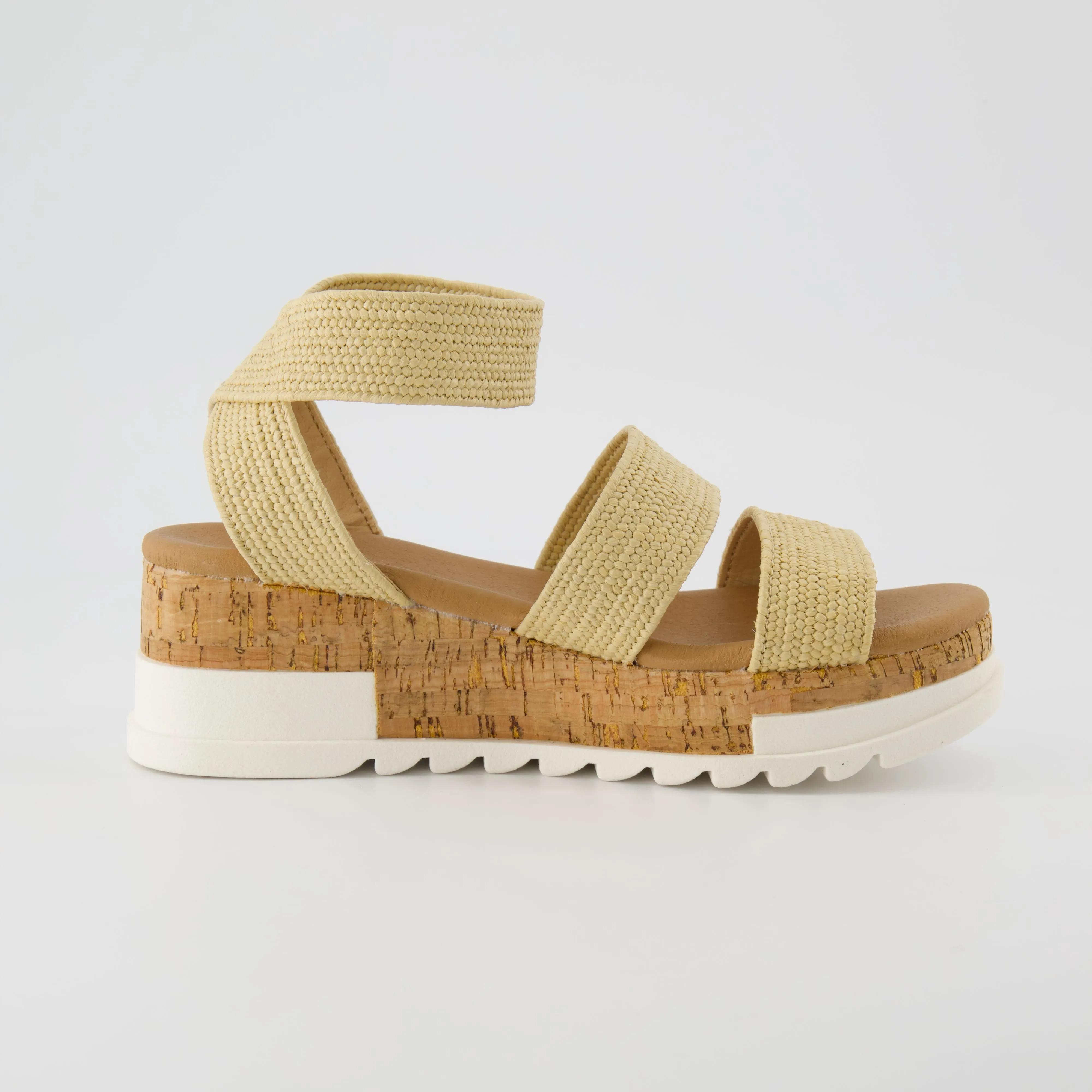 Naomi Stretch Cork Wedge Sandal