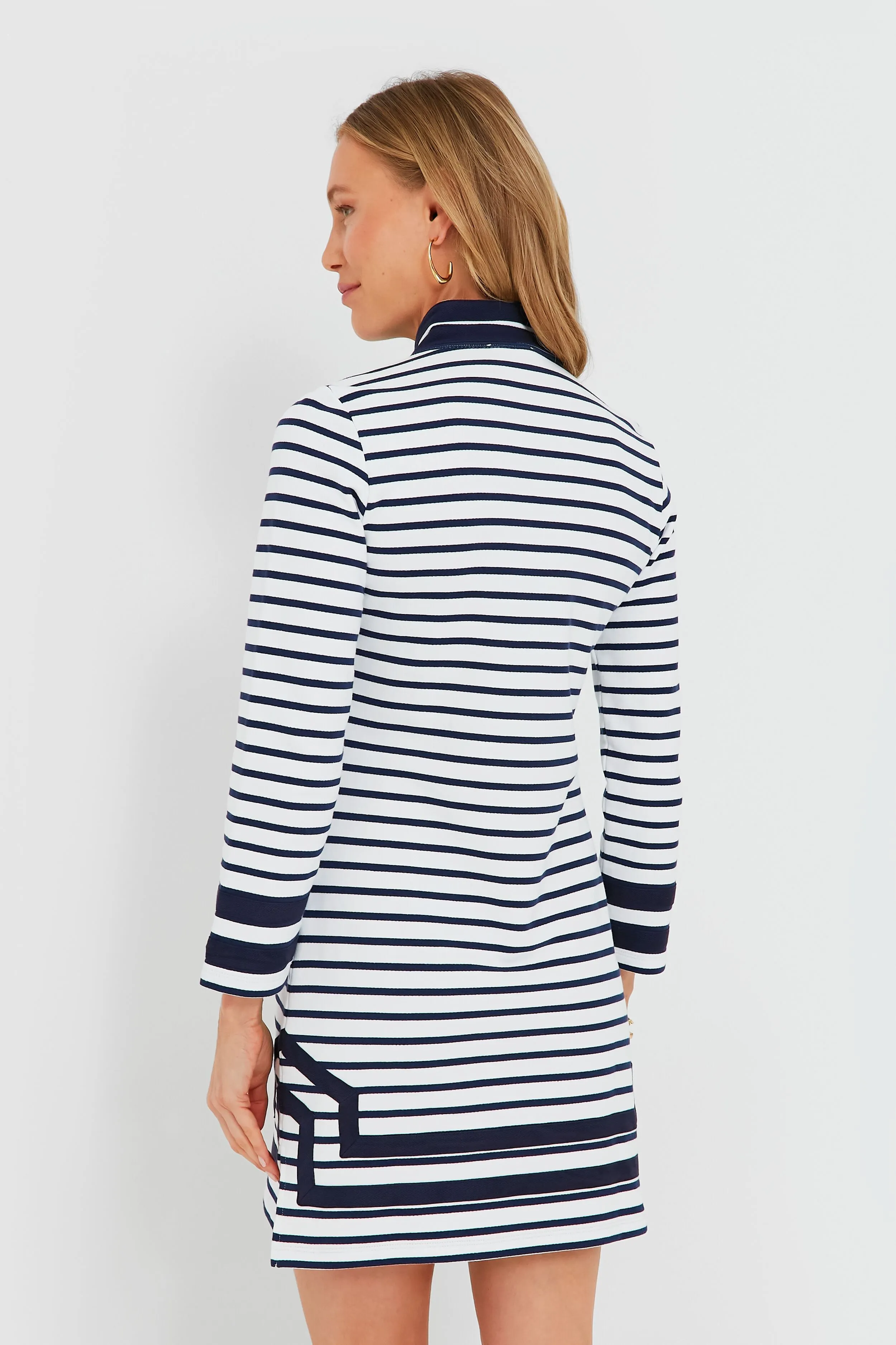 Navy and White Stripe Long Sleeve Knit Tunic