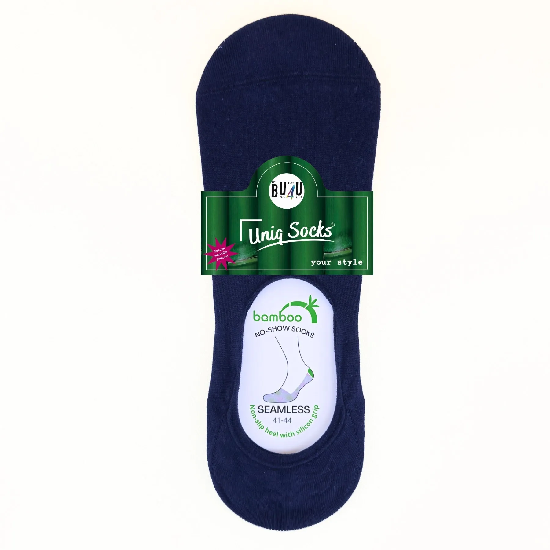 Navy Bamboo No-Show Socks