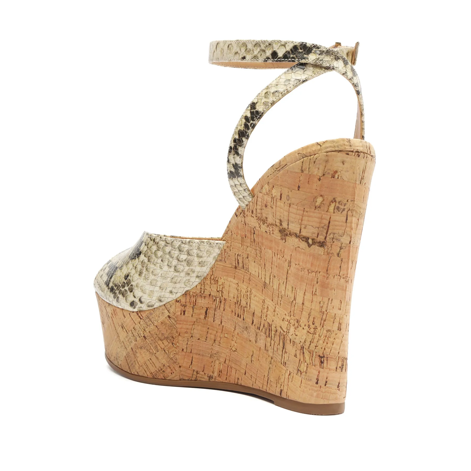 Neith Snake-Embossed Leather Sandal