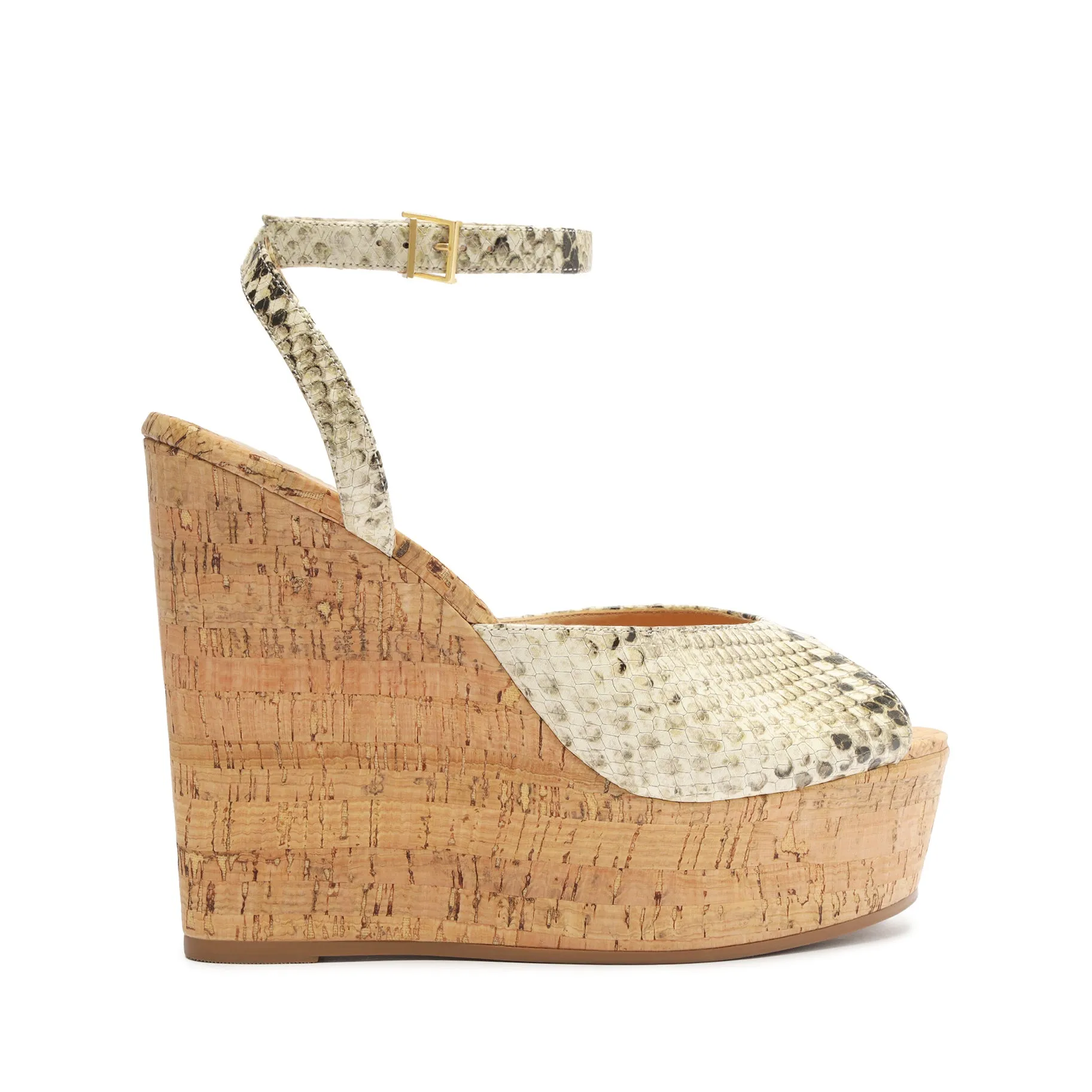 Neith Snake-Embossed Leather Sandal