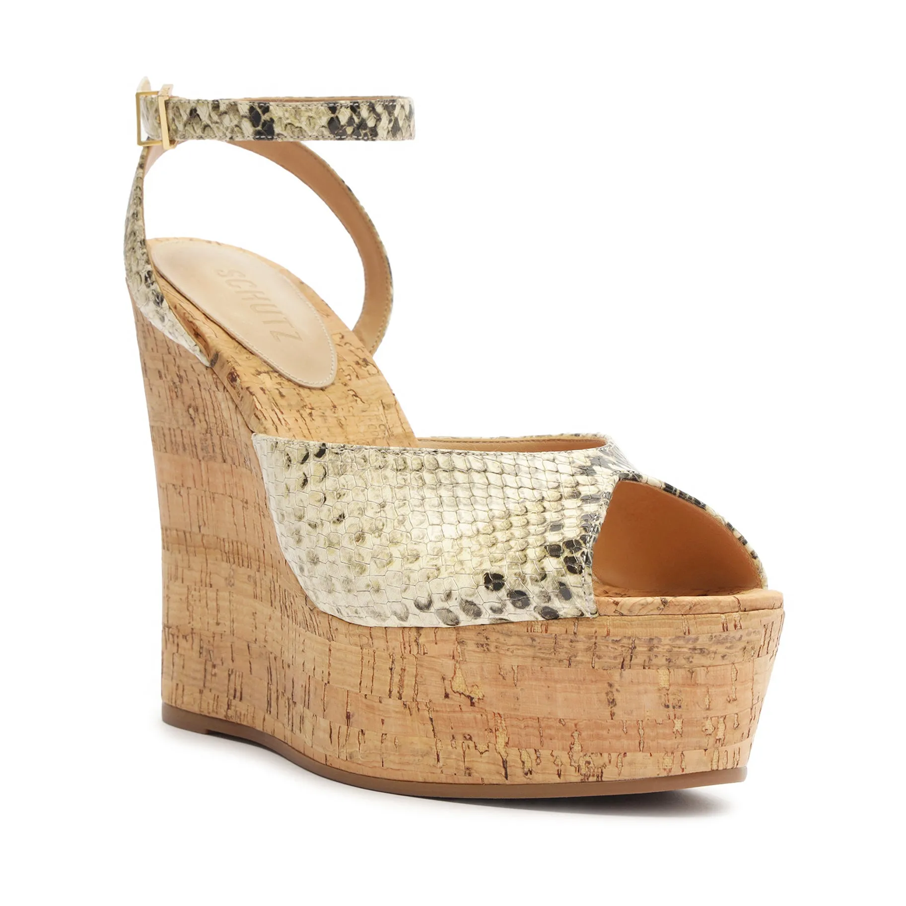 Neith Snake-Embossed Leather Sandal