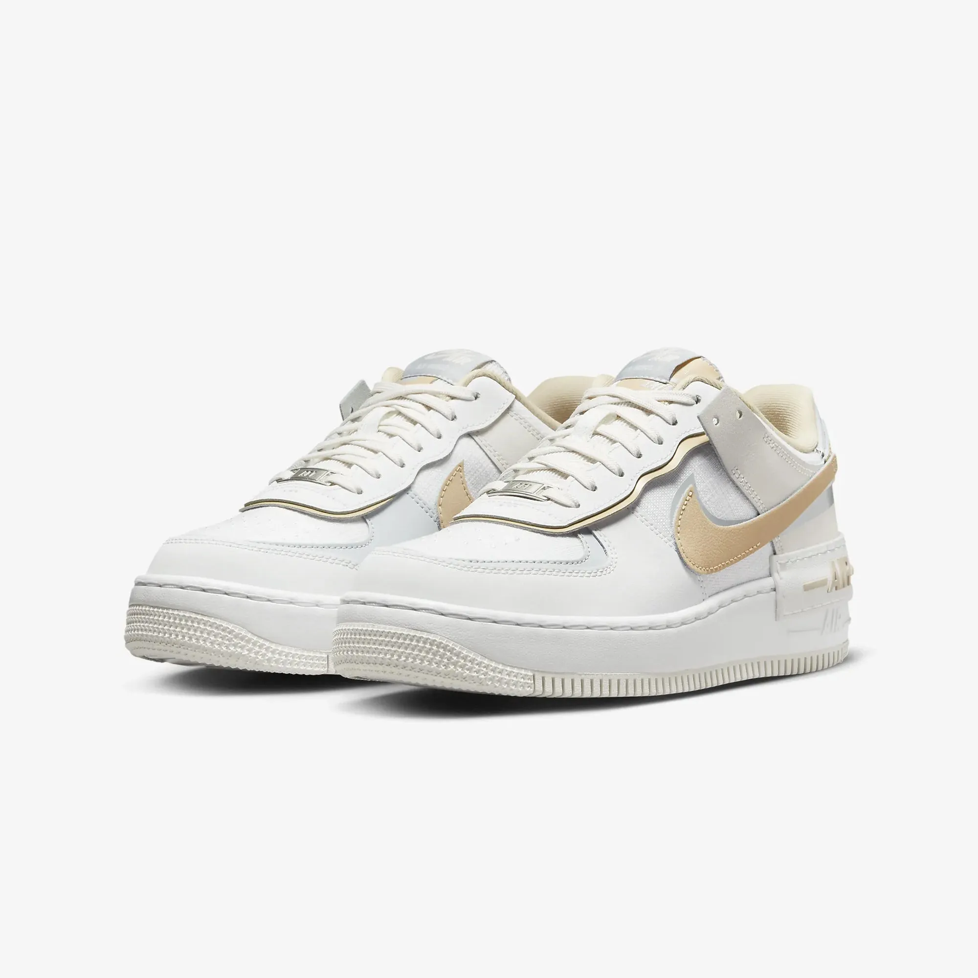 Nike | WMN'S AIR FORCE 1 SHADOW  { SUMMIT WHITE/SESAME-WOLF GREY