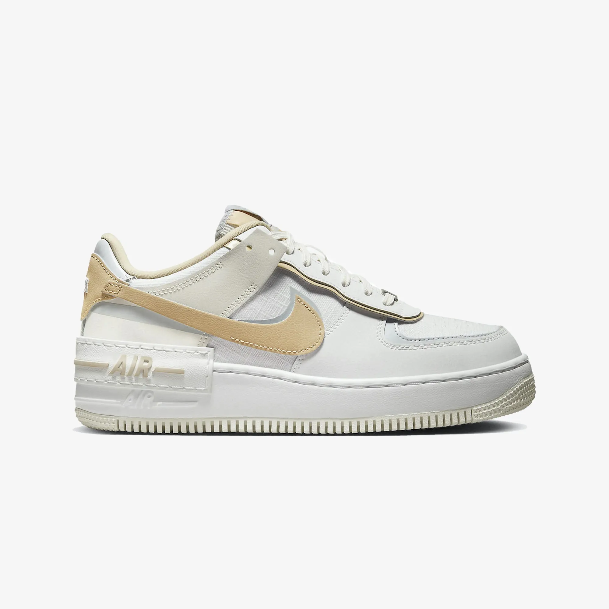 Nike | WMN'S AIR FORCE 1 SHADOW  { SUMMIT WHITE/SESAME-WOLF GREY