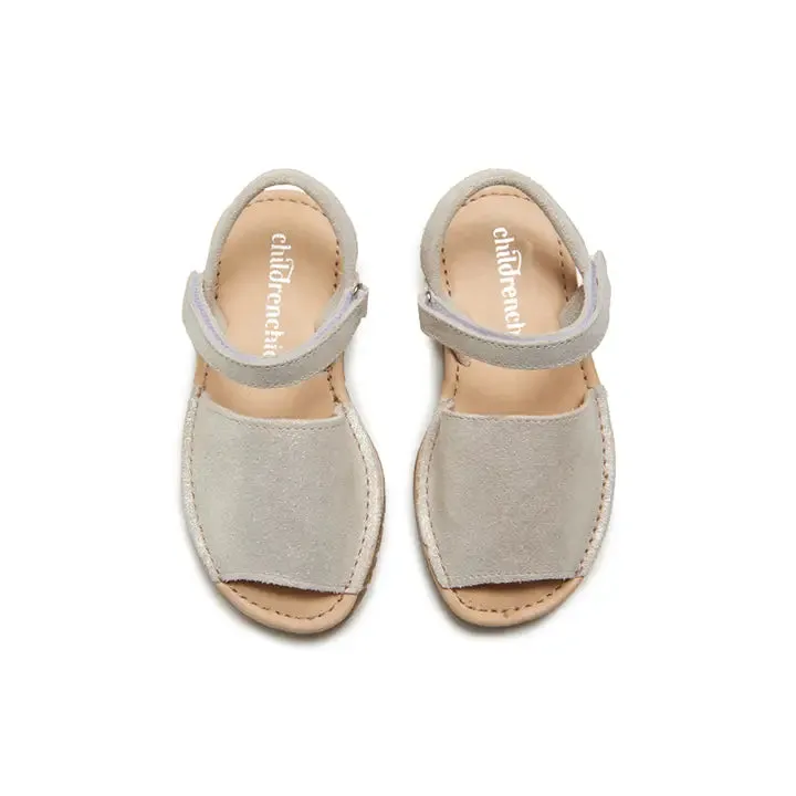 Nude shimmer leather menorquina sandal