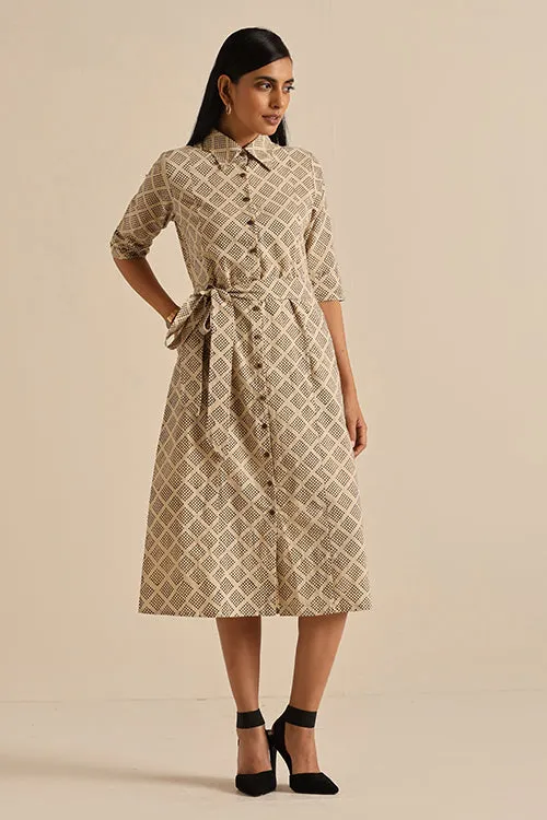 Okhai 'Witty' Pure Cotton Hand Block Printed Dress