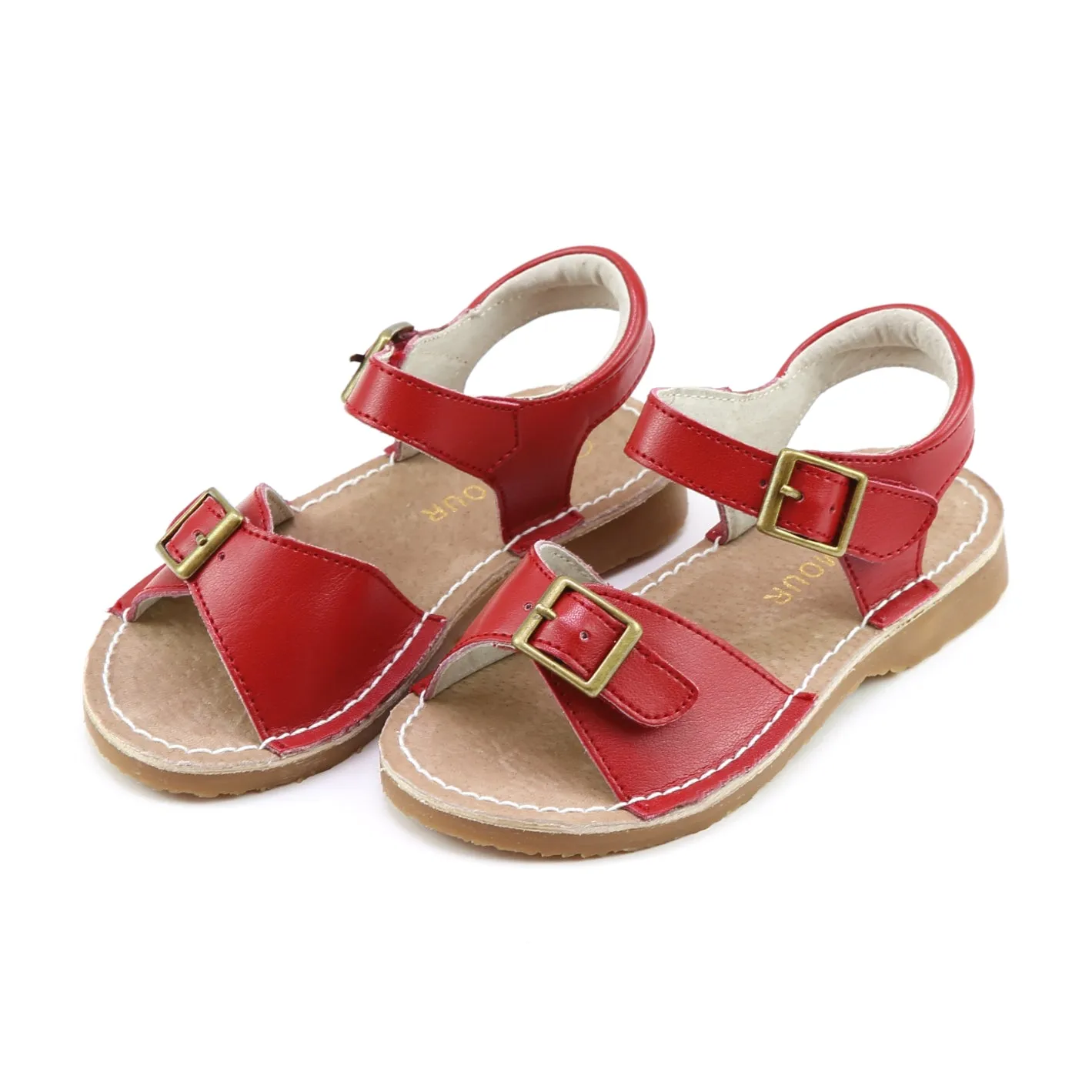 Olivia Leather Buckle Open Toe Sandal